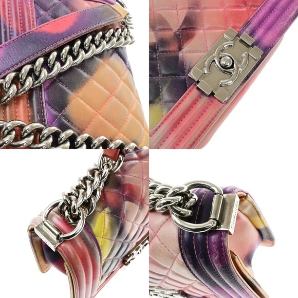 CHANEL Boy CC Logo Flower Power Chain Shoulder Bag Leather Pink SHW 342RK970 - Picture 5 of 16